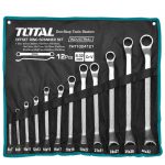 סט 12 מפתחות רינג \ רינג מכופף, Cr-V, כרום, לשימוש מקצועי