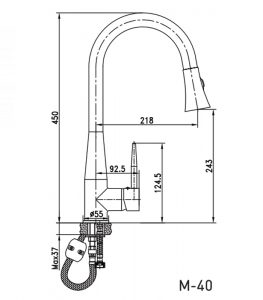⁦ברז נשלף CUCINA⁩ – תמונה ⁦3⁩