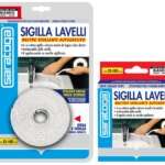 אריזת סרט איטום Saratoga דגם 57.411.001 באריזת בליסטר 22x182 ס"מ - סרט דביק מפלסטיק מיוחד עם גימור מבריק לאיטום מהיר של כיורי רחצה ומטבח