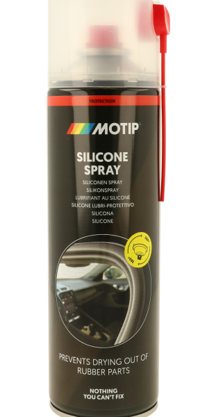 ספריי סיליקון MOTIP MO90107 נפח 500 מ"ל לשימון והגנה על חלקי גומי ופלסטיק