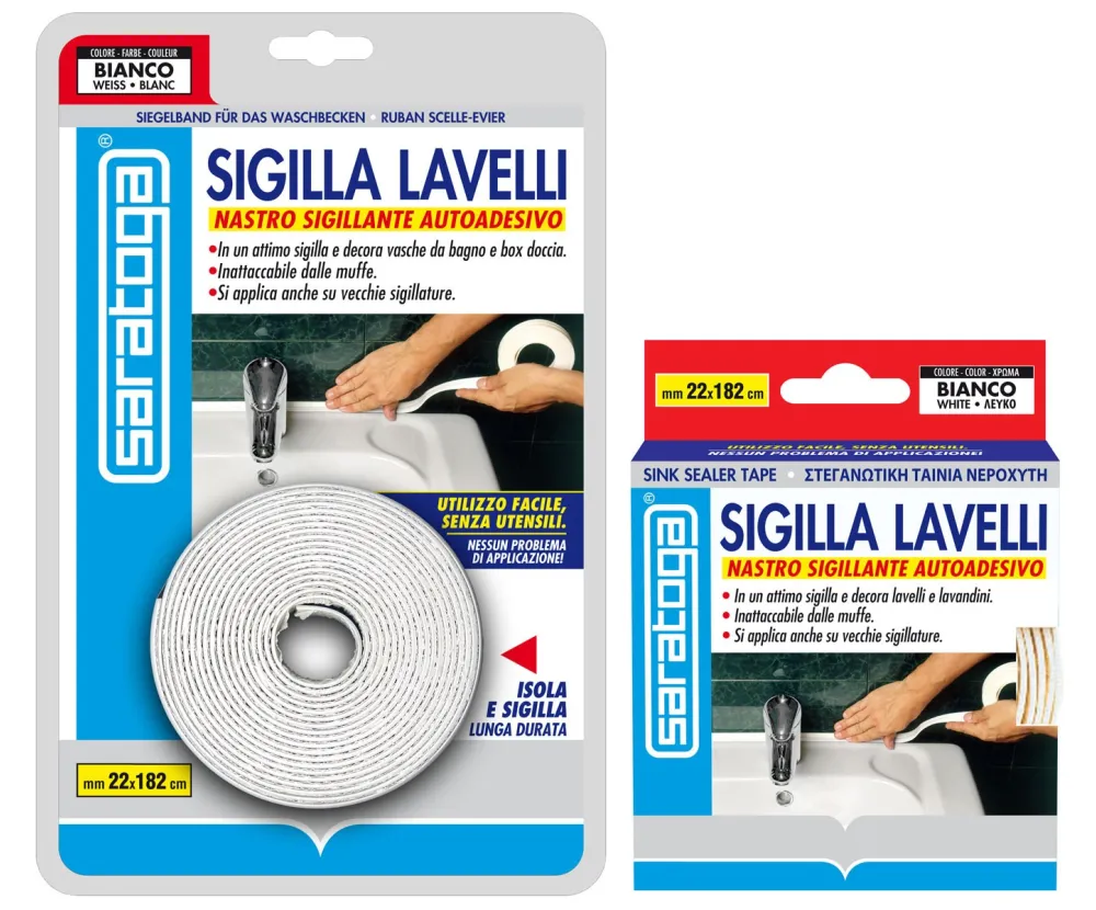 39290532cafbc17823440dd1e5fd4581 סרט איטום דביק לאמבטיה ומקלחת Saratoga מק"ט 57.416.001 מידות 22x335 ס"מ - עמיד בפני עובש עם הדבקה עצמית לאיטום מושלם של חיבורים בין קיר לאמבטיה