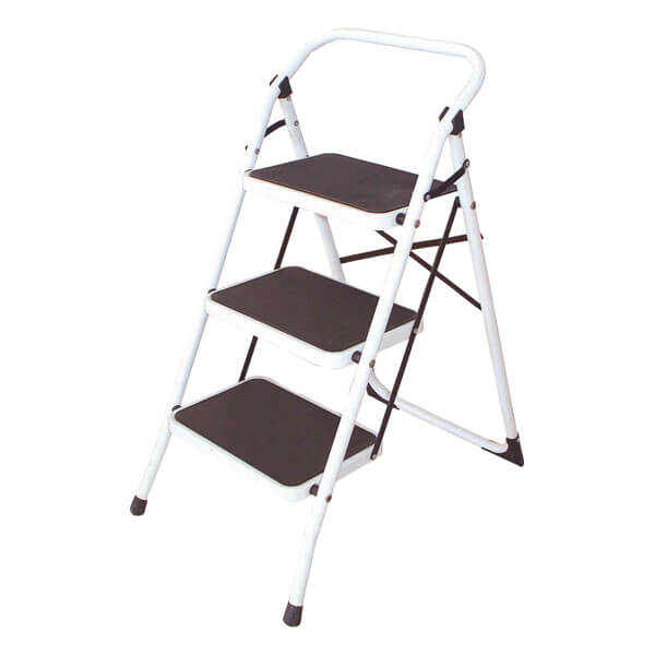 סולם מז'ור 3 שלבים HG מק"ט 98120 עם מעקה בטיחות וציפוי גומי נגד החלקה