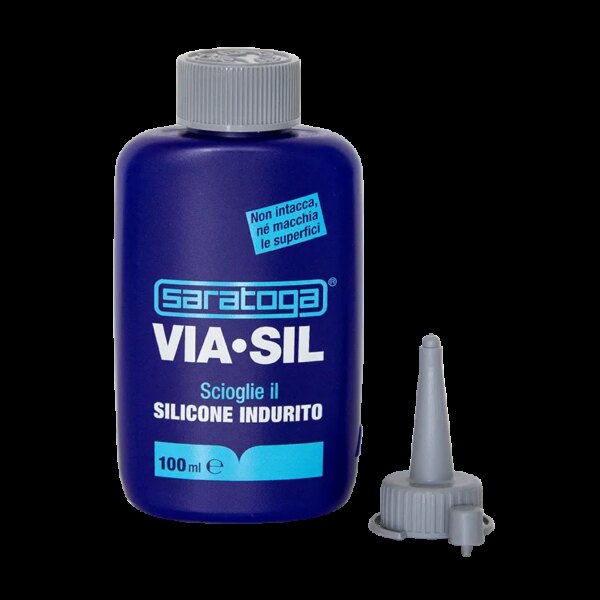 בקבוק נוזל Saratoga VIA-SIL INDURITO דגם 85.172.001 נפח 100ml - מסיר סיליקון מקצועי במרקם ג'ל עם חומצות מאוזנות ומעכבי קורוזיה להסרה ברמה מולקולרית