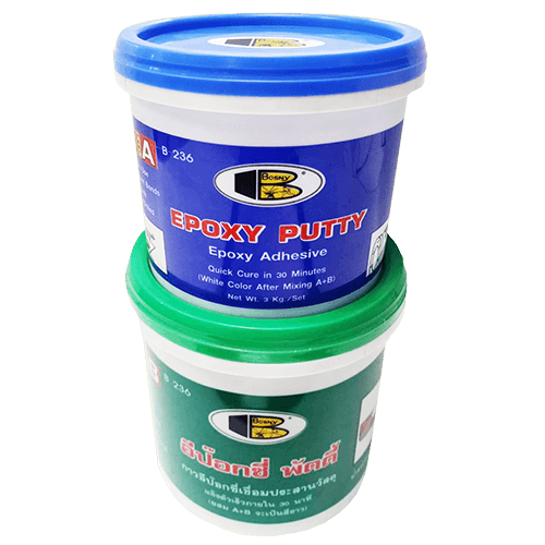 מלט אפוקסי לבן BOSNY B236 דו-רכיבי 1 ק"ג למילוי וחיזוק סדקים בבטון ומתכת