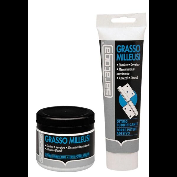 גריז SARATOGA GRASSO MILLEUSI דגם 54.306.001 נפח 125 מ"ל - גריז לבן קרמי רב תכליתי עם כוח הדבקה מעולה ועמידות גבוהה לשטיפת מים ועומסים כבדים