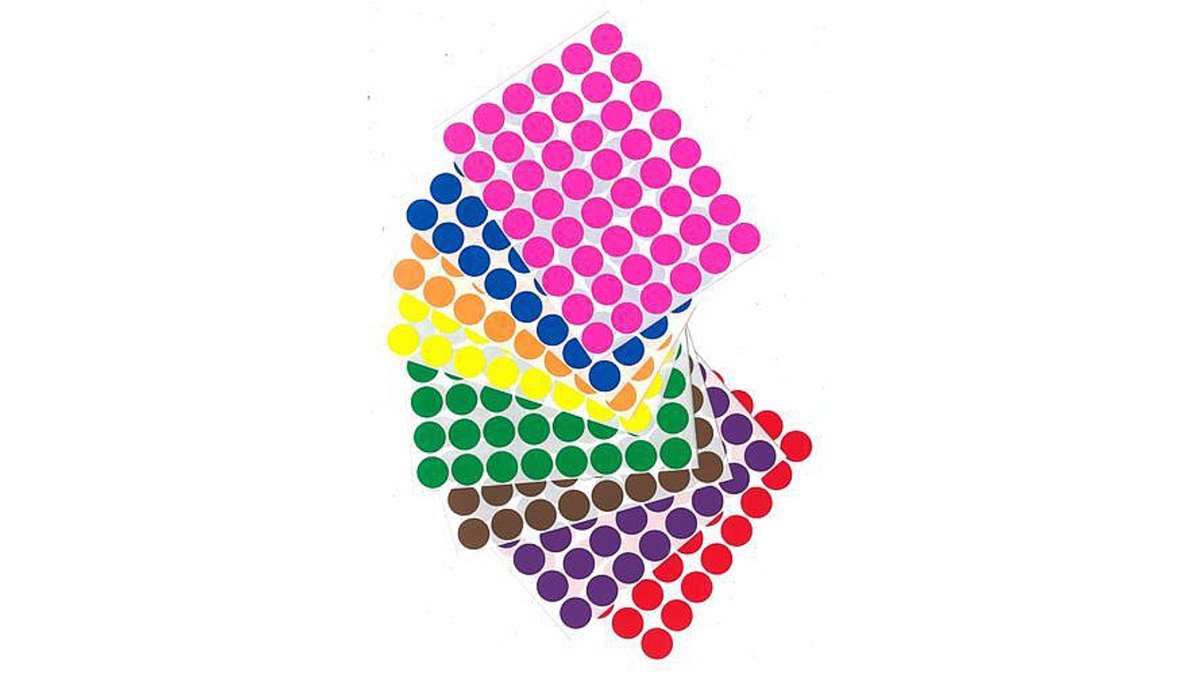 69afe921d5fdebcf7f68d9c4 מדבקות עגול צבעוני 10 דפים – תמונה 1