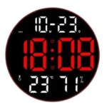 שעון קיר דיגיטלי חשמלי צבעוני עגול גדול קוטר 30 ס"מ דגם 8011